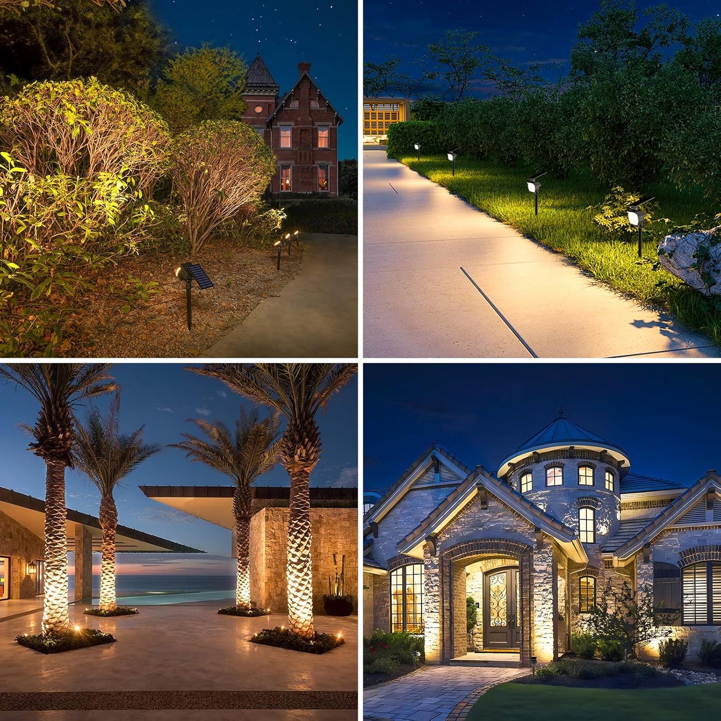 NIORSUN Solar Spot Lights Outdoor,23 LEDs Landscape Lighting with Auto On/Off and 3 Lighting Modes, IP67 Waterproof Spotlights,Outdoor Solar Lights for Yard Garden,6 Pack(Warm White)