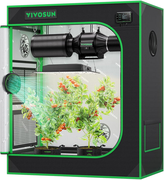 VIVOSUN S3018 30"x18"x36" Grow Tent, High Reflective Mylar with Observation Window and Floor Tray for Hydroponics Indoor Plant for VS1000