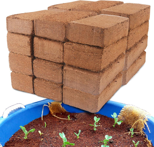 CJGQ Coco Coir for Organic Coconut Coir- 24 Pack Coco Coir Brick- Coconut Soil with Low EC & pH Balance-Coco Fiber for Herbs& Flowers- High Expansion-Renewable Coco Soil for Planting