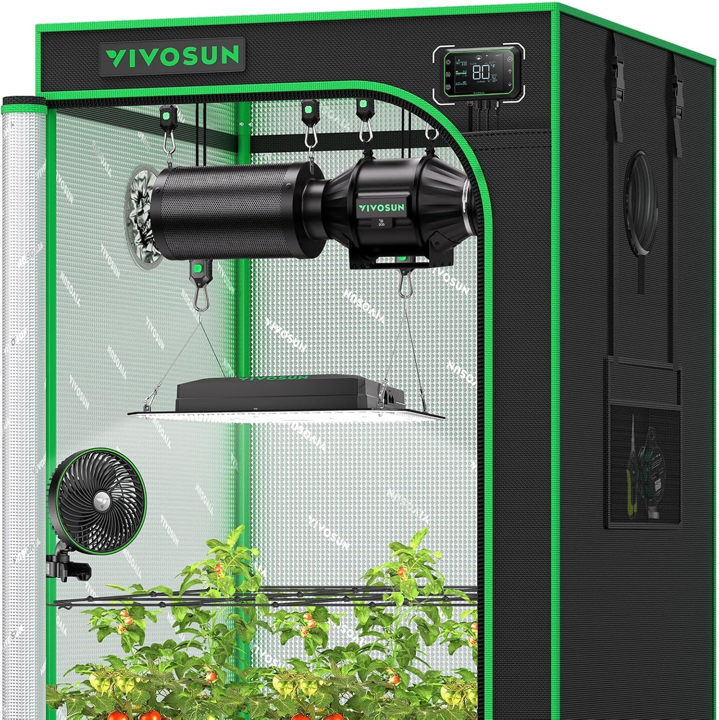 VIVOSUN GIY Plus Smart Grow Tent Kit, 2.7x2.7ft 2-Plant System, WiFi-Integrated Automatic Grow System with 2000D Mylar Grow Tent,Full-Spectrum Programmable Grow Light, Enhanced Ventilation&Circulation