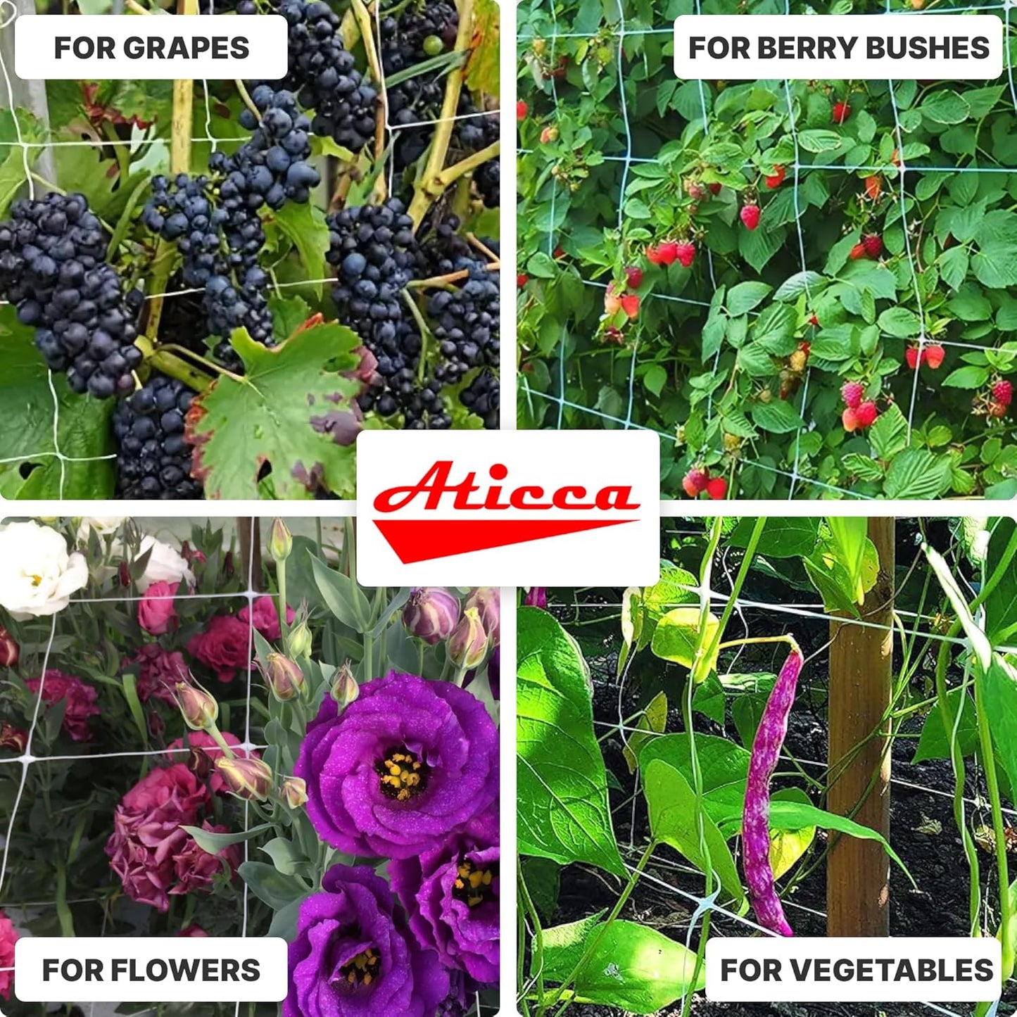 Plastic Trellis Netting 47" x 328 ft Heavy Duty Plant Support Netting White - 6 Inch Garden Trellis on Roll - Mesh for Growing Vine Climbing Plants, Flowers, Peas, and Cucumber