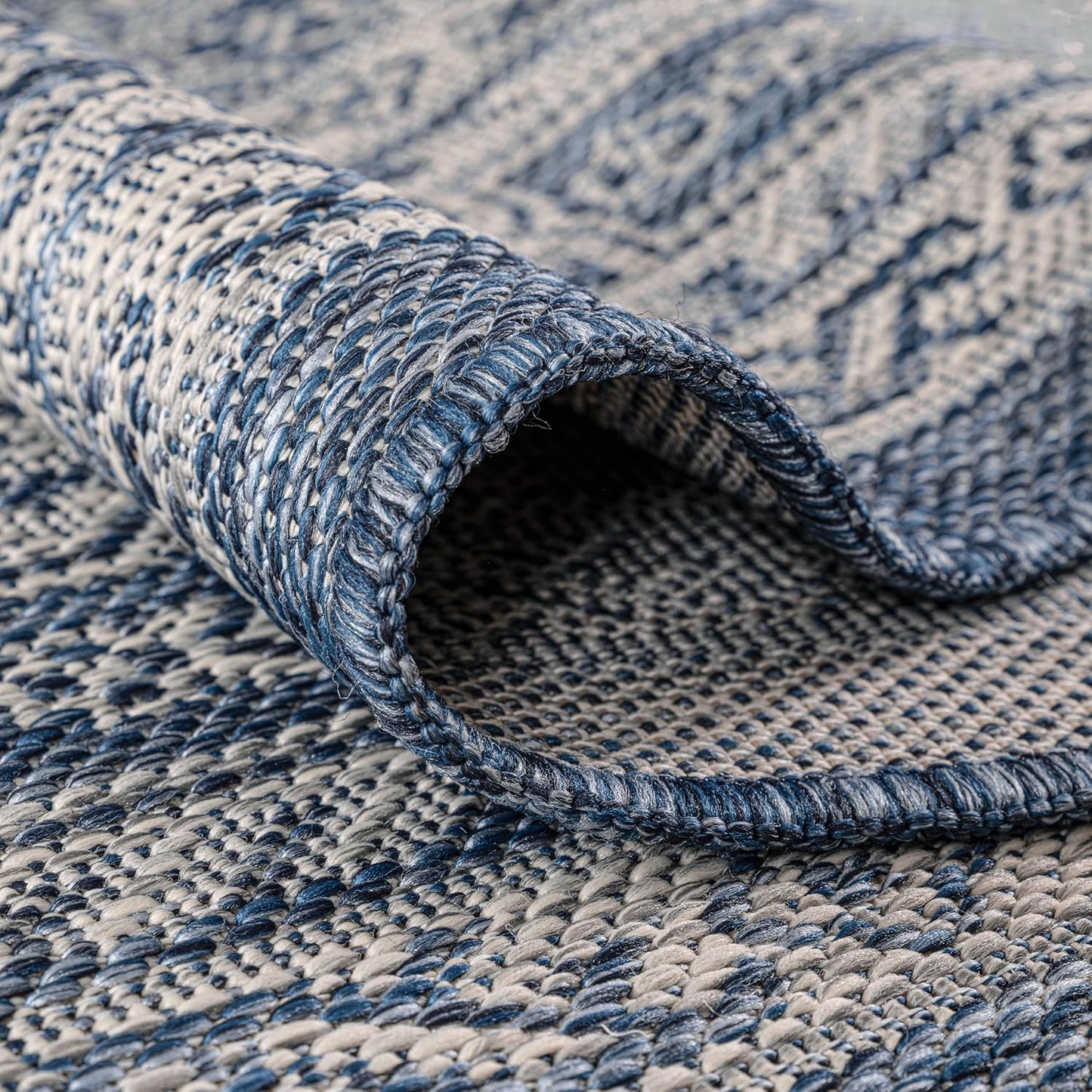 Keen Home Design Terrace Outdoor Round Rug - 5ft Round Washable Indoor/Outdoor Rug for Patio, Kitchen, Balcony, Beach, Garden, Deck and Porch, Size: 5'3" Round