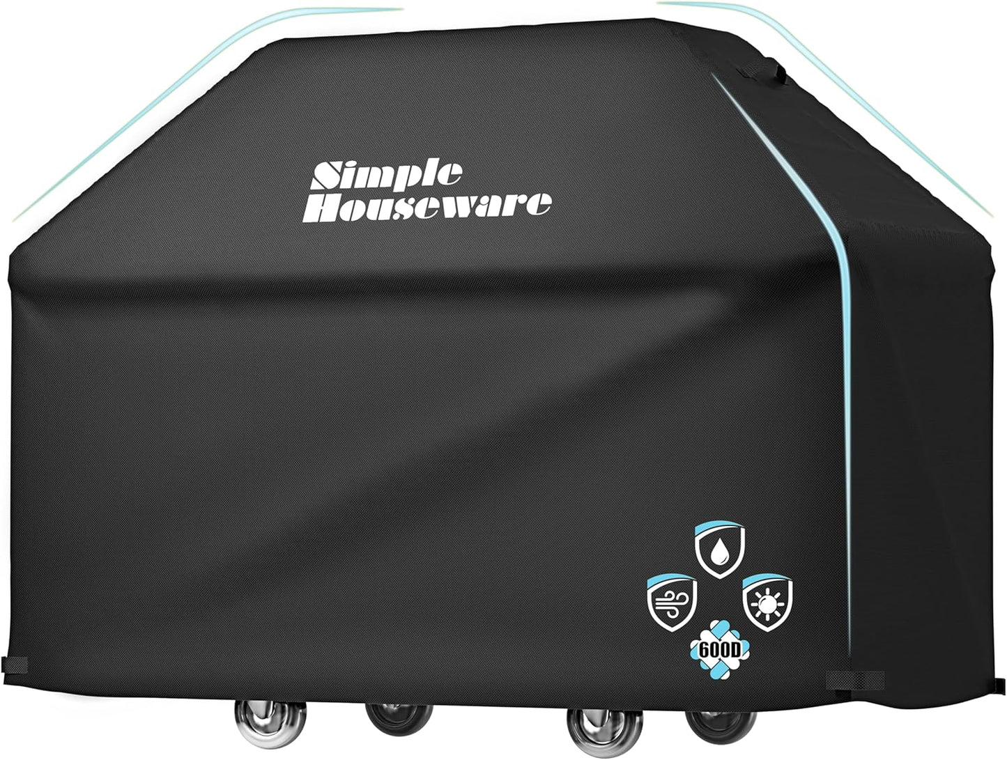 Simple Houseware 72 in. Waterproof Heavy Duty Gas BBQ Grill Cover, Weather-Resistant Polyester