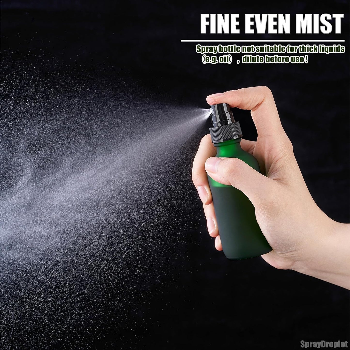 2 oz Glass Spray Bottles, Reusable Fine Mist Sprayer Small Spray Bottle, Preety Frosted Texture, Leak-Proof Design, Perfect for Travel, Skin Care, Perfumes (Green-Frosted, 2oz-24pcs)