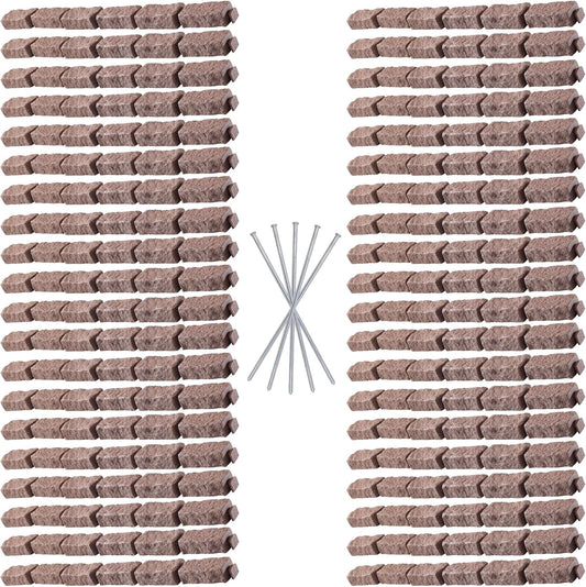Beuta Landscape Edging | Garden Edging Border | Faux Stone Bricks for Lawn edging, Flower beds, Pathways & Yard Edging– 40 Packs | Each Section Has 6 Bricks 48"L x 4"W x 2.25"H |120 Spikes|Cobblestone