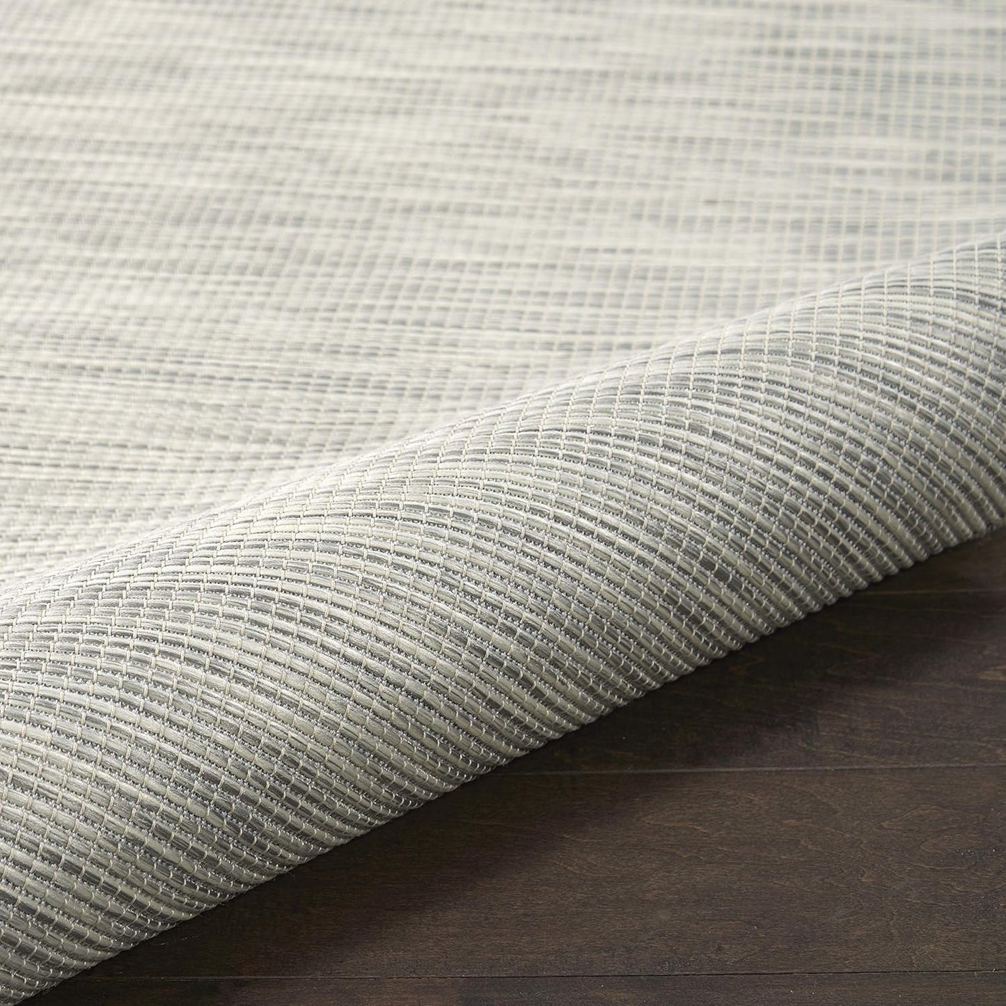 Nourison Positano Indoor/Outdoor Light Grey 2'2" x 8' Area Rug, Easy Cleaning, Non Shedding, Bed Room, Living Room, Dining Room, Backyard, Deck, Patio (2x8)