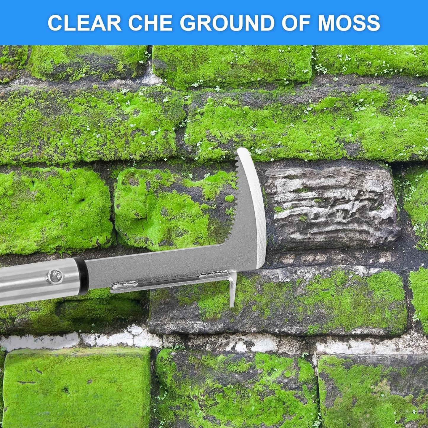 Crack Weeder, Stainless Steel Manual Crevice Weeding Tool, Long Handle Weed Grabber Remover, L-Shaped Manual Weeder Puller, Durable Crevice Weeding Tool for Sidewalk Garden Patio Lawn