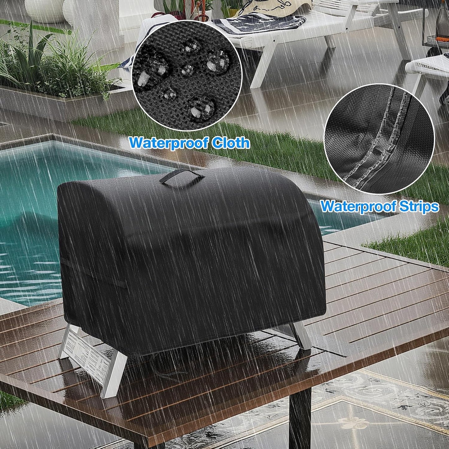 Grill Cover for Hibachi Grill,Outdoor Waterproof Small Tabletop Grill Cover Heavy Duty Camping BBQ Grill Cover - 16 x 11 x 7 Inch