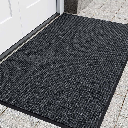 Front Door Mat, 72" x 48" Heavy Duty Indoor Outdoor Entrance Mat for Commercial Entryway, Welcome Durable Non-Slip Rubber Backing, Low-Profile for Entry, Gray