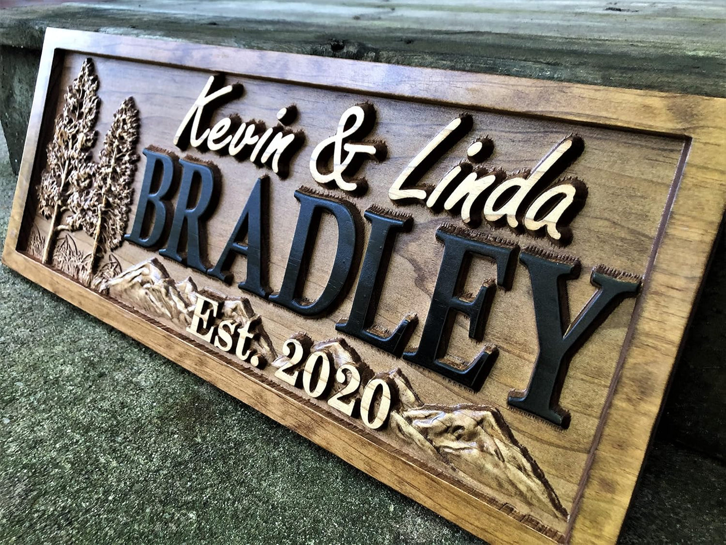 Custom Cabin Sign | Personalized Wood Sign | Cabin & Mountain Decor | Man Cave & Lake House Decor | Rustic 3D Cottage Sign | Family Name Sign