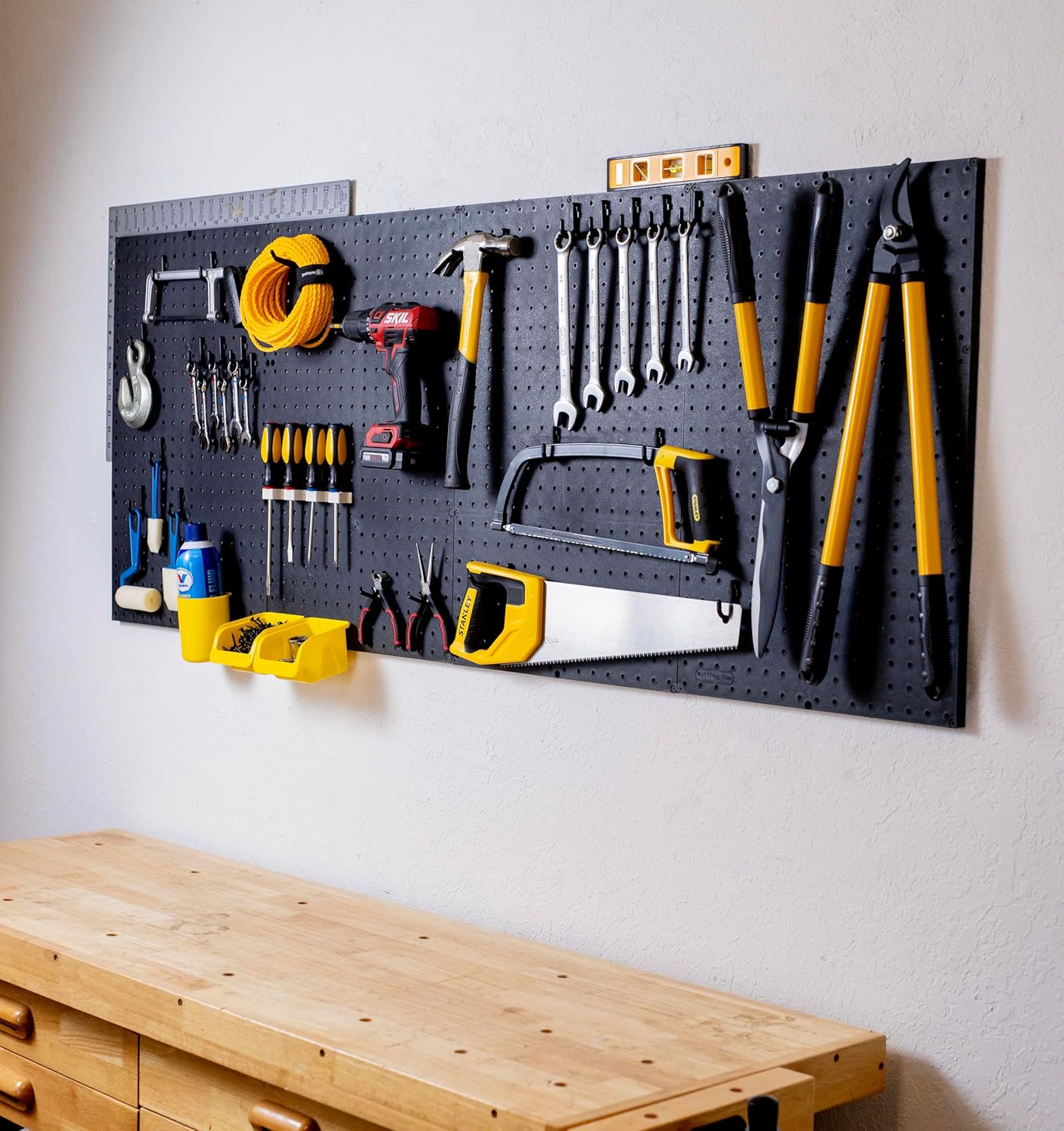 WallPeg Pegboard Kit - 3 ea. 24"x16" Black Peg Boards Panels - Made in USA