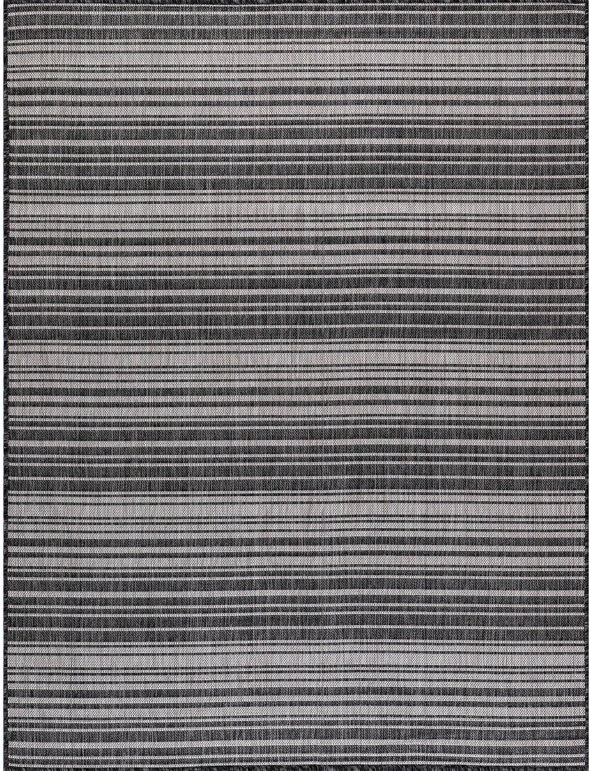 Stripe Outdoor Rug 5x7 Washable Outside Carpet for Indoor Patio Porch Waterproof Easy Cleaning Non Shedding Area Rugs Dark Gray 5 x 7