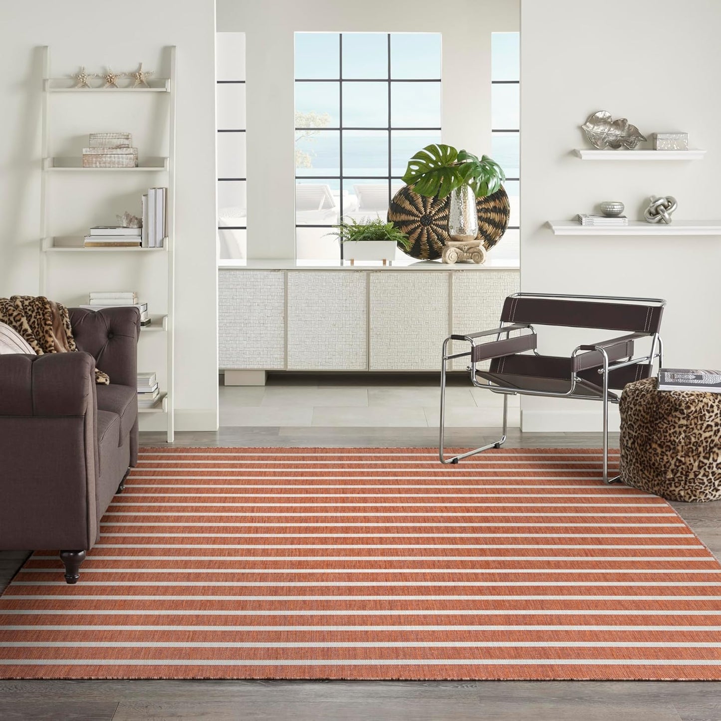Nourison Home Positano 8' x 10' Fabric Terracotta Area Rug