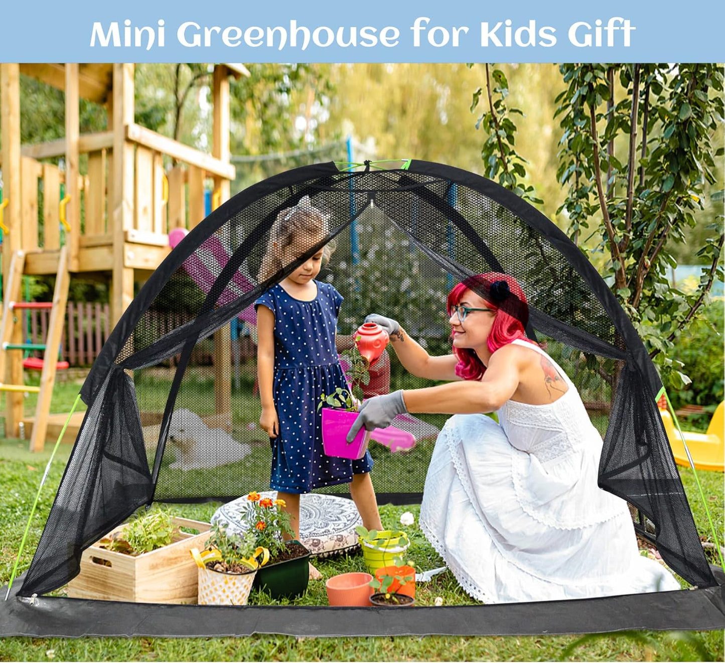 Plant Cover Crop Cage: Breathable Mesh Netting with Zipper Access UV-Proof 7x5x4.4FT for Vegetable Beds & Berry Bushes