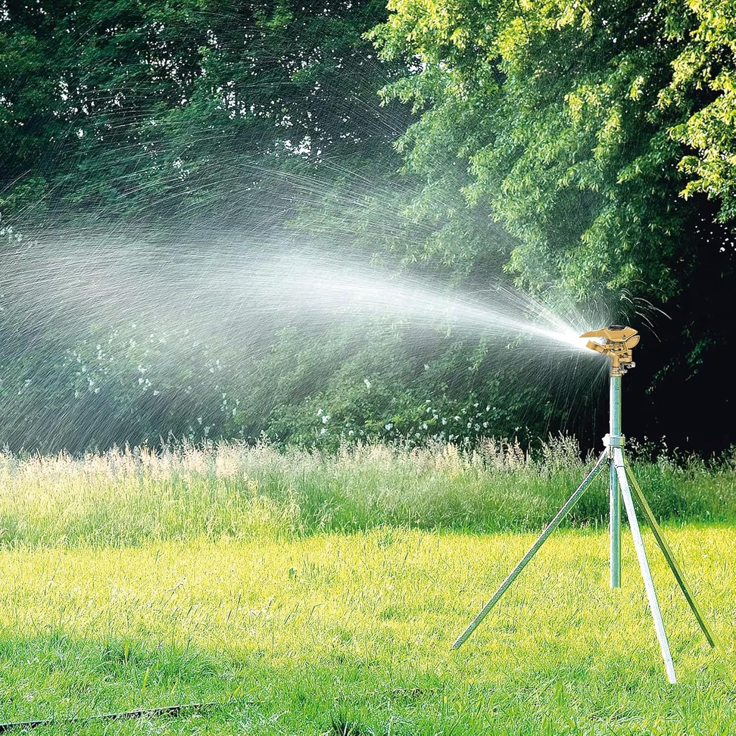 Hourleey 1/2 Inch Zinc Impact Sprinkler, 2 Pack Heavy Duty Lawn Sprinkler Head with Nozzles, Adjustable 0-360 Degree Impulse Watering Sprinklers for Large Coverage Garden Grass Yard Irrigation