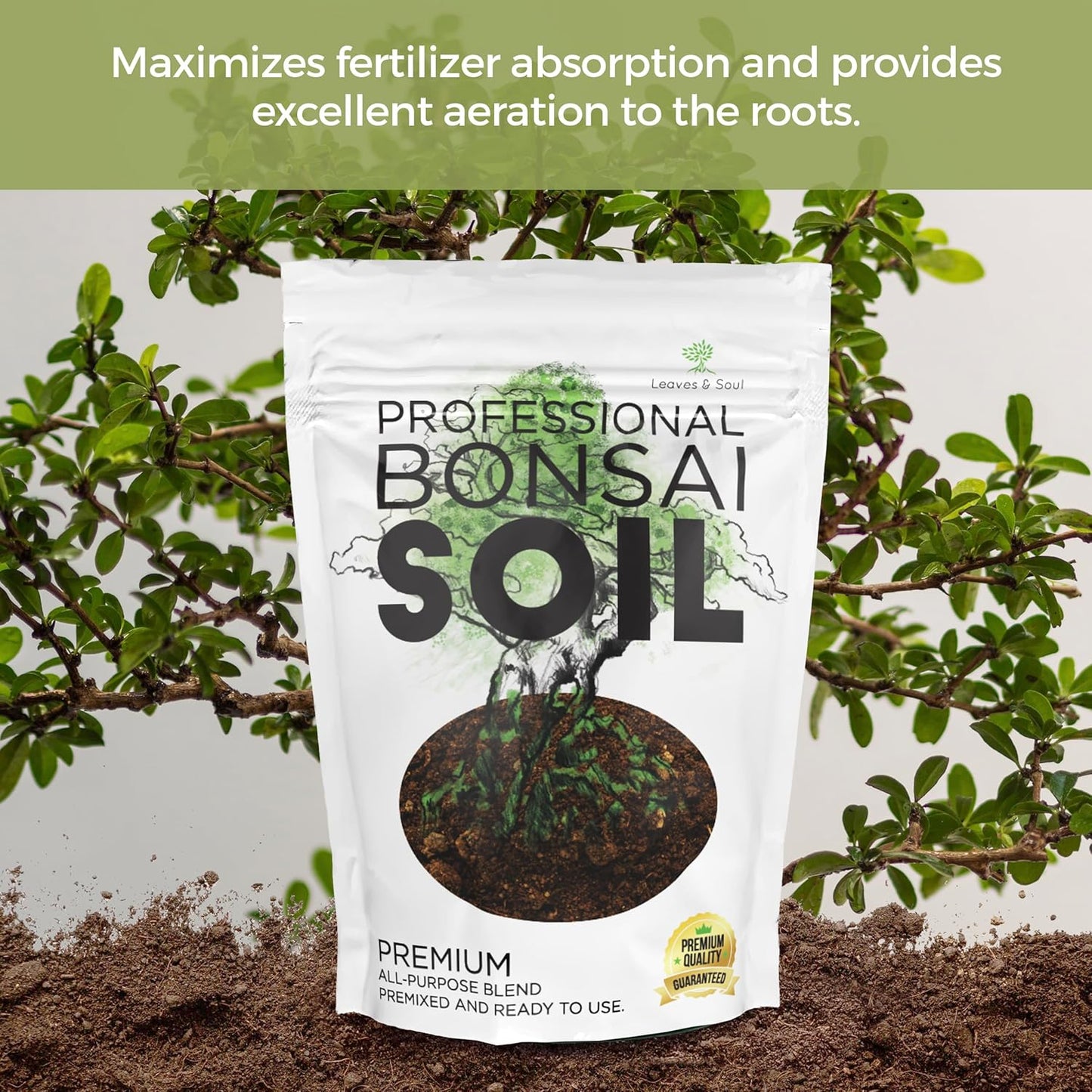 Bonsai Soil Premium All Purpose Blend | Pre-Mixed Ready to Use for Fast Drainage | Large 2.2 Quarts | Lava, Limestone Pearock, Calcined Clay and Pinebark | Made in USA