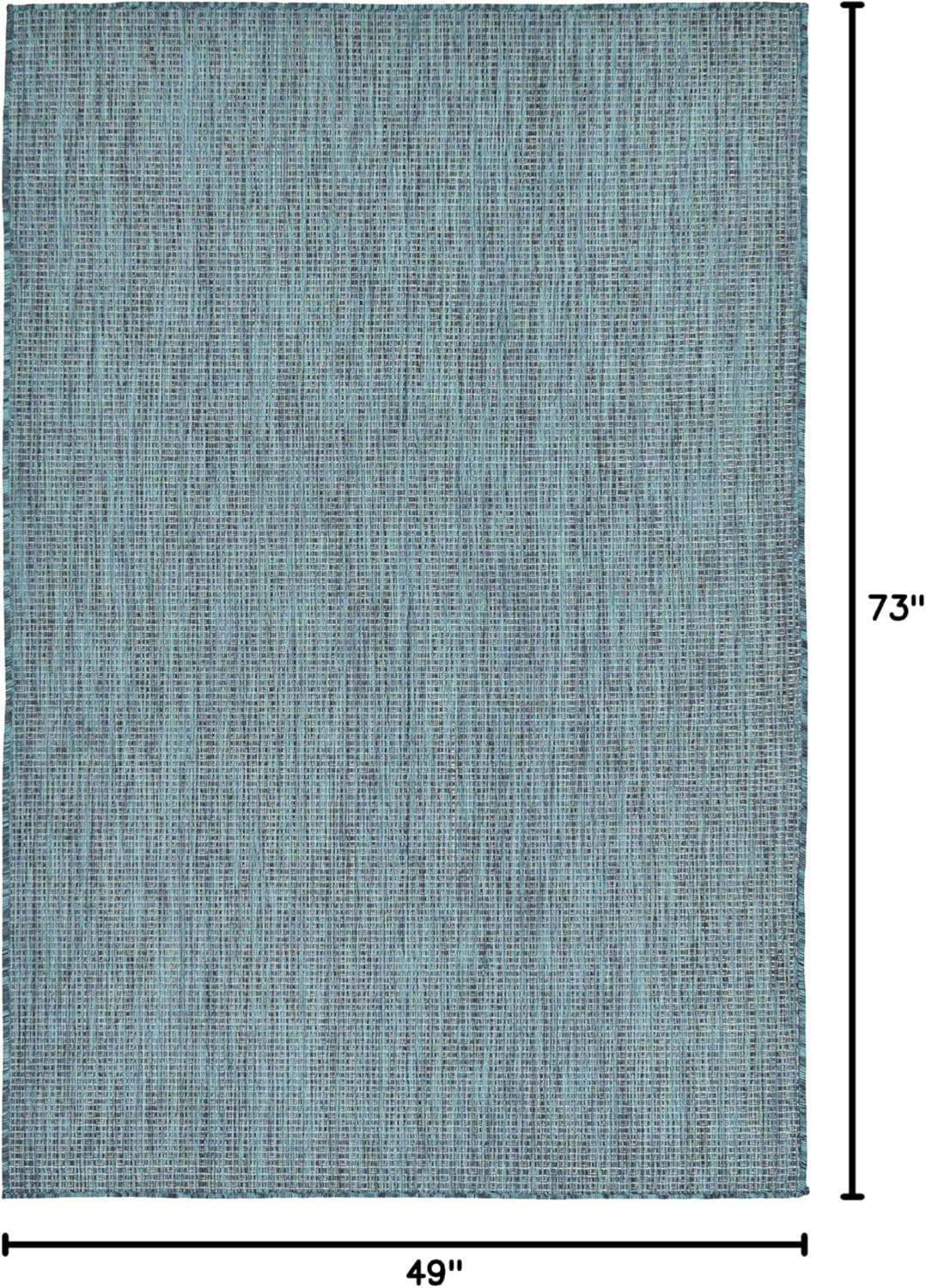 Unique Loom Collection Casual Transitional Solid Heathered Indoor/Outdoor Flatweave Area Rug (4' 1" x 6' 1" Rectangle, Teal/Navy Blue)