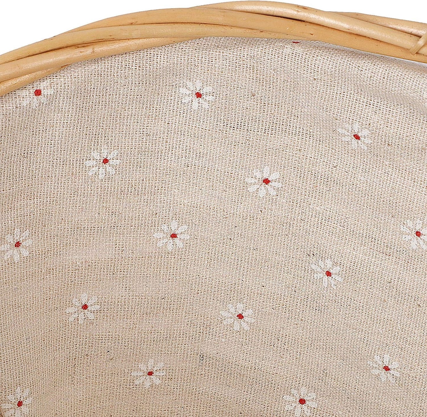 KINJOEK Wicker Woven Basket, 14 x 11 x 6.7 Inch Multipurpose Willow Basket with Handle Premium Linen Cotton Cloth Lining for Storage and Decoration, Natural