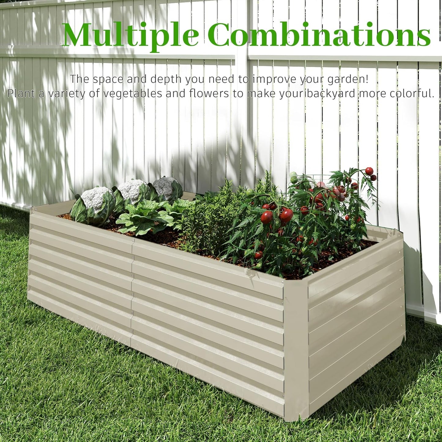 6x3x2 ft Raised Garden Bed, Large Metal Planter Raised Beds, Planters for Outdoor Plants for Vegetables, Flowers, Herbs, Fruits, and Succulents.(4 Pcs, Yellow)