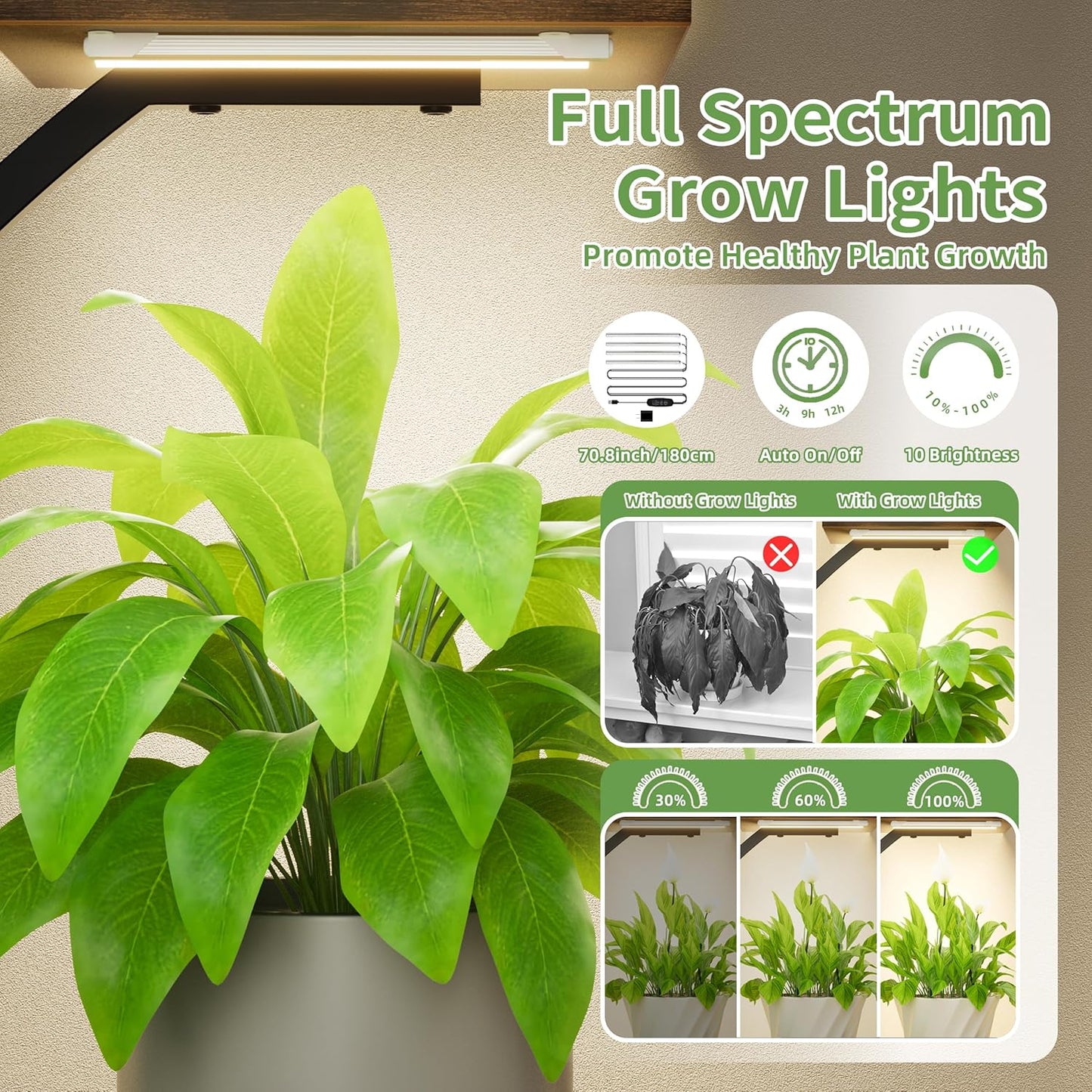 LATIBELL Plant Stand Indoor with Grow Lights, 63'' Tall Indoor Plant Shelf, 2 Pack Corner Plant Stands, 7 Tiered Lighted Flower Stands, Plant Rack Black Display Decorative for Living Room Patio