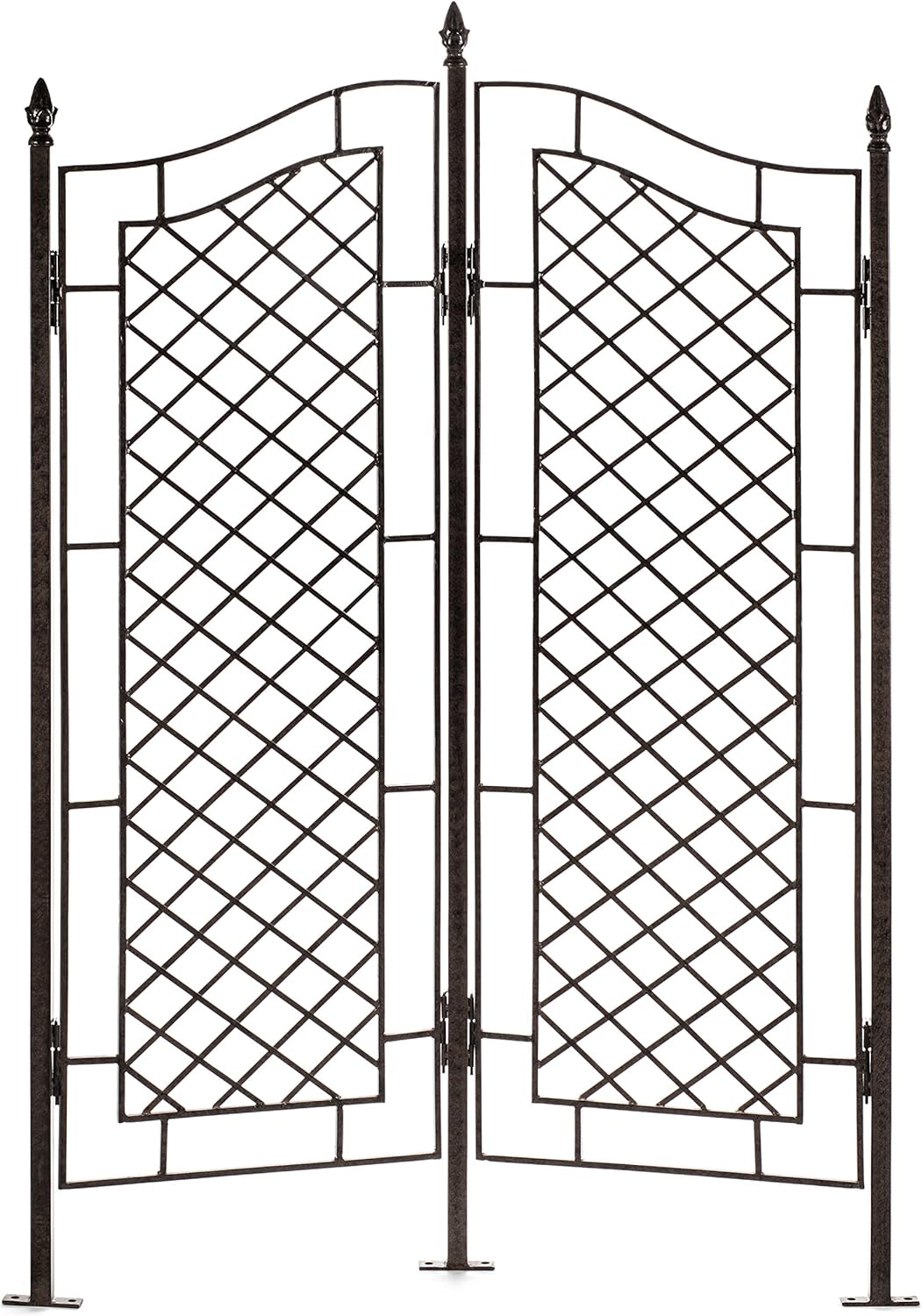 H Potter Large Trellis for Climbing Plants Wrought Iron Metal 2 Panel Ivy Garden Privacy Screen Patio Deck