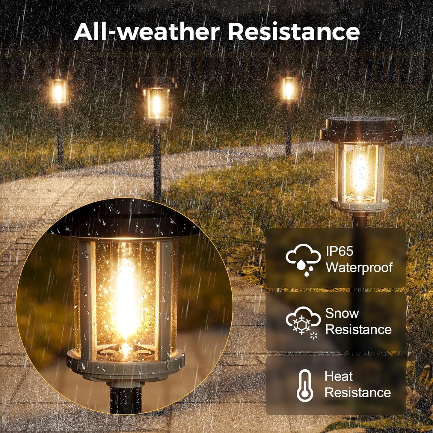 XMCOSY+ Solar Lights Outdoor Waterproof, 20 LM Solar Powered Garden Lights with 2-Tone Black & Grey Metal Design, Solar Pathway Lights for Yard Patio Landscape Walkway Driveway (Black & Grey)