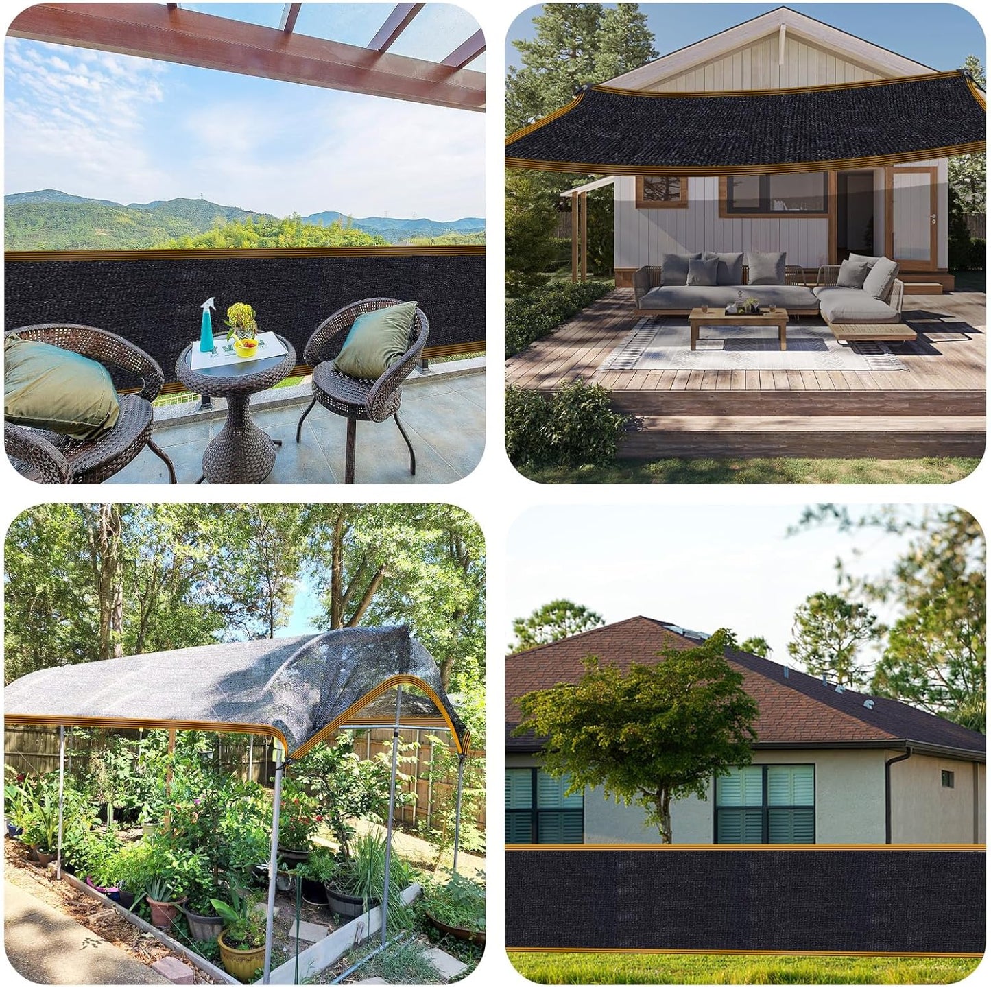 Shade Cloth - for Plants Greenhouse, 70% Sunblock Shade Sails -for Outdoor Garden Pergola Patio Lawn Kennel Chicken Coop Easier to Hang Plant Shade Net Cover