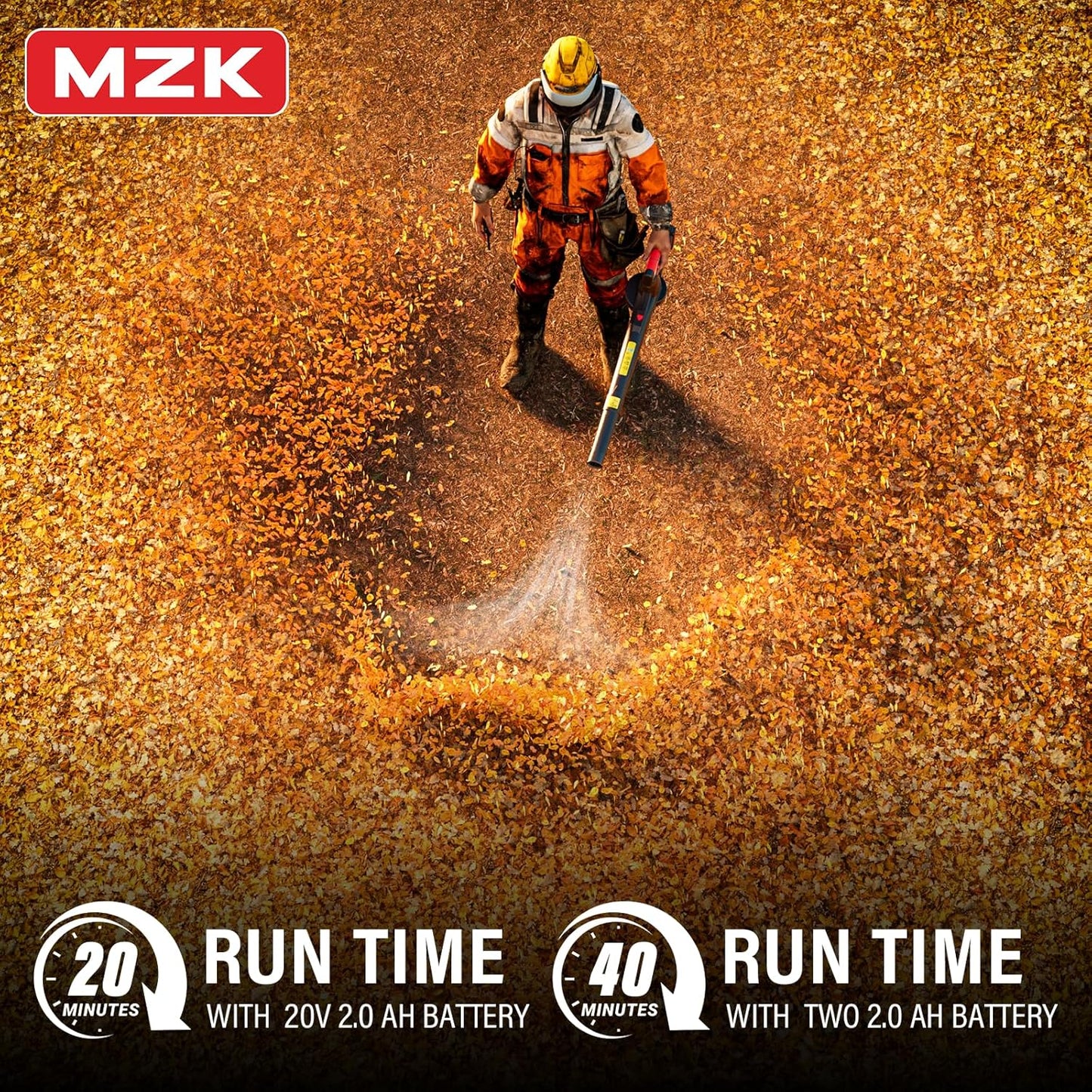 MZK Cordless Leaf Blower,20V Battery Powered Leaf Blower for Lawn Care, Electric Lightweight Mini Hand Blower(Battery & Charger Included) for Blowing Leaves, Patio Cleaning, Lawn Care and Dust