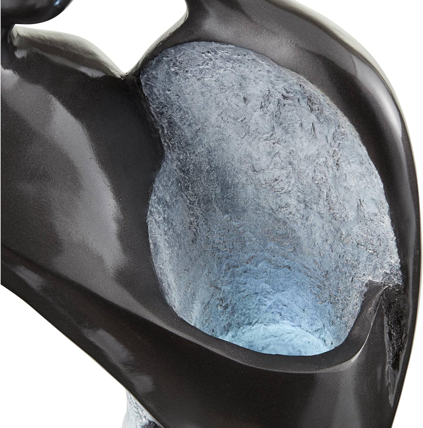 Modern Couple 47" High Large Indoor Outdoor Decor Black Resin Floor Fountain with Light LED Tall Standing Water Feature for Outside Garden Patio Yard Backyard Porch Deck Relaxation - John Timberland