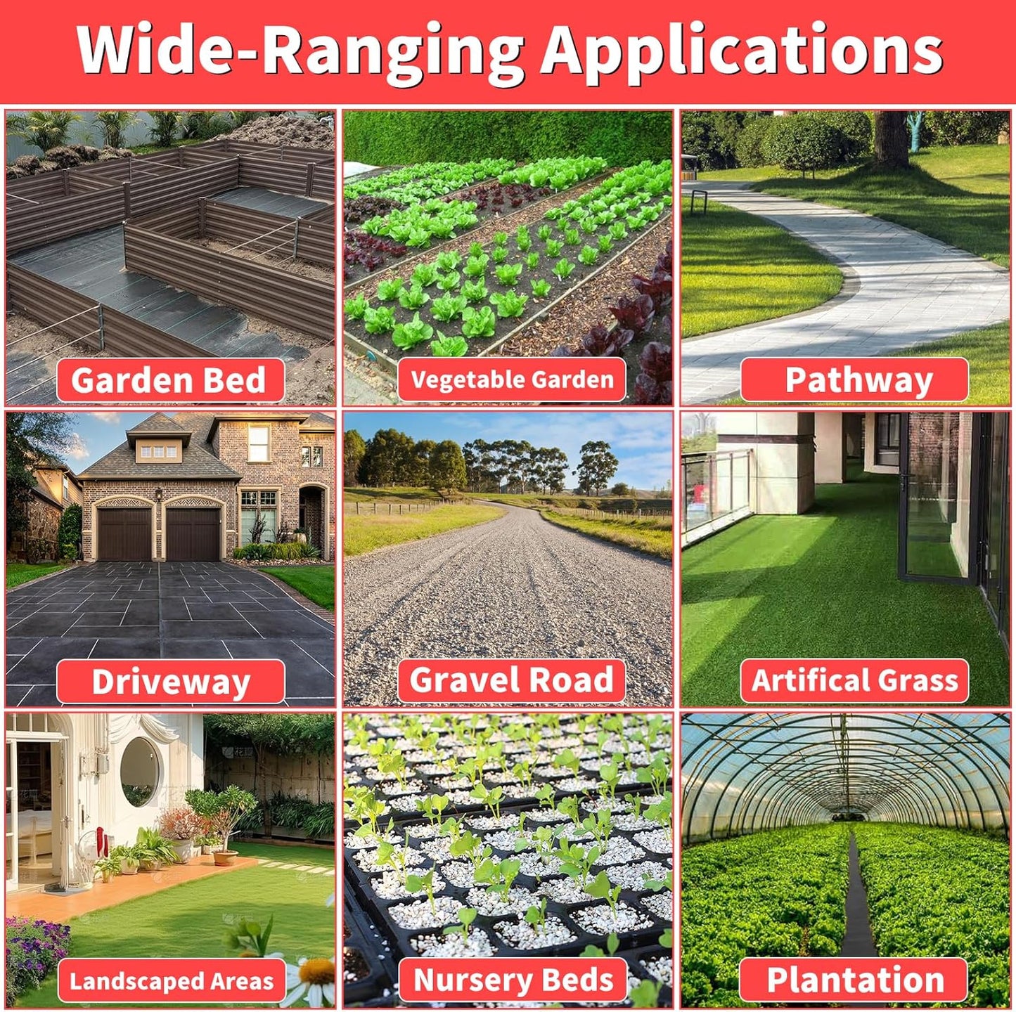 4ft x 100ft Landscape Fabric -Heavy Duty Weed Barrier Fabric for Landscaping, Weed Blocker Cloth,Geotextile Fabric for Garden, Driveway & Ground Cover, Garden Weed Mats,Grid Design