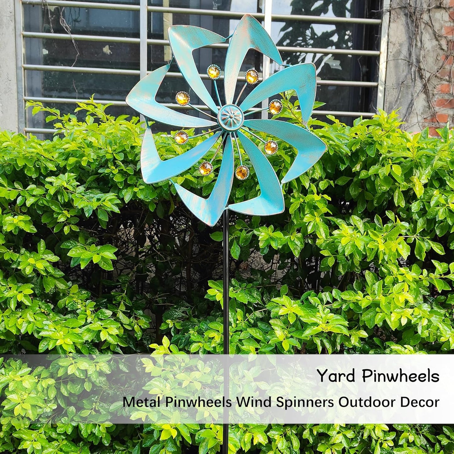 Wind Spinners Outdoor, 10 inch Wind Sculptures & Spinners, Metal Kinetic Wind Spinner, Decorative Pinwheels Large Wind Spinners for Yard and Garden Decor,Green