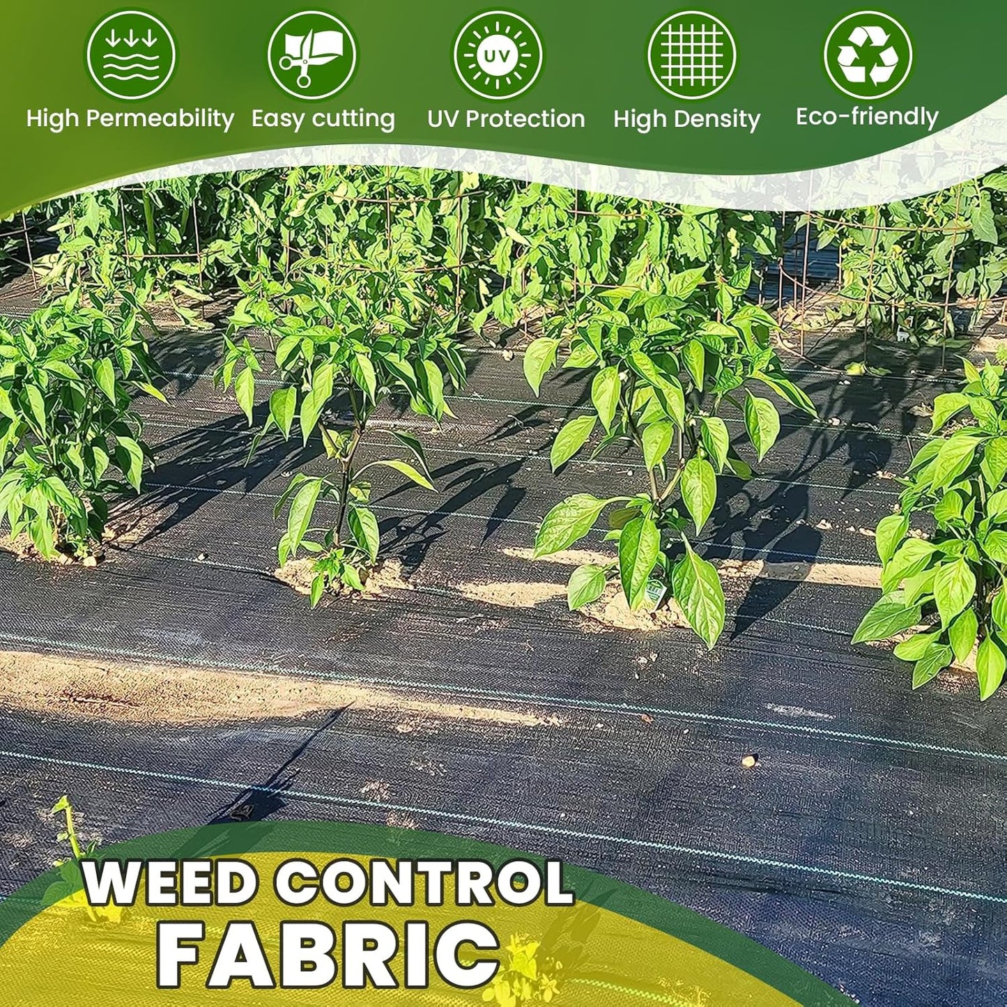 KAKO 6x300FT Weed Barrier Fabric, Landscape Fabric, Garden Weed Barrier Fabric, Garden Fabric Weed Barrier Weed Cloth for Landscaping Fabric, Garden Fabric, Driveway Fabric