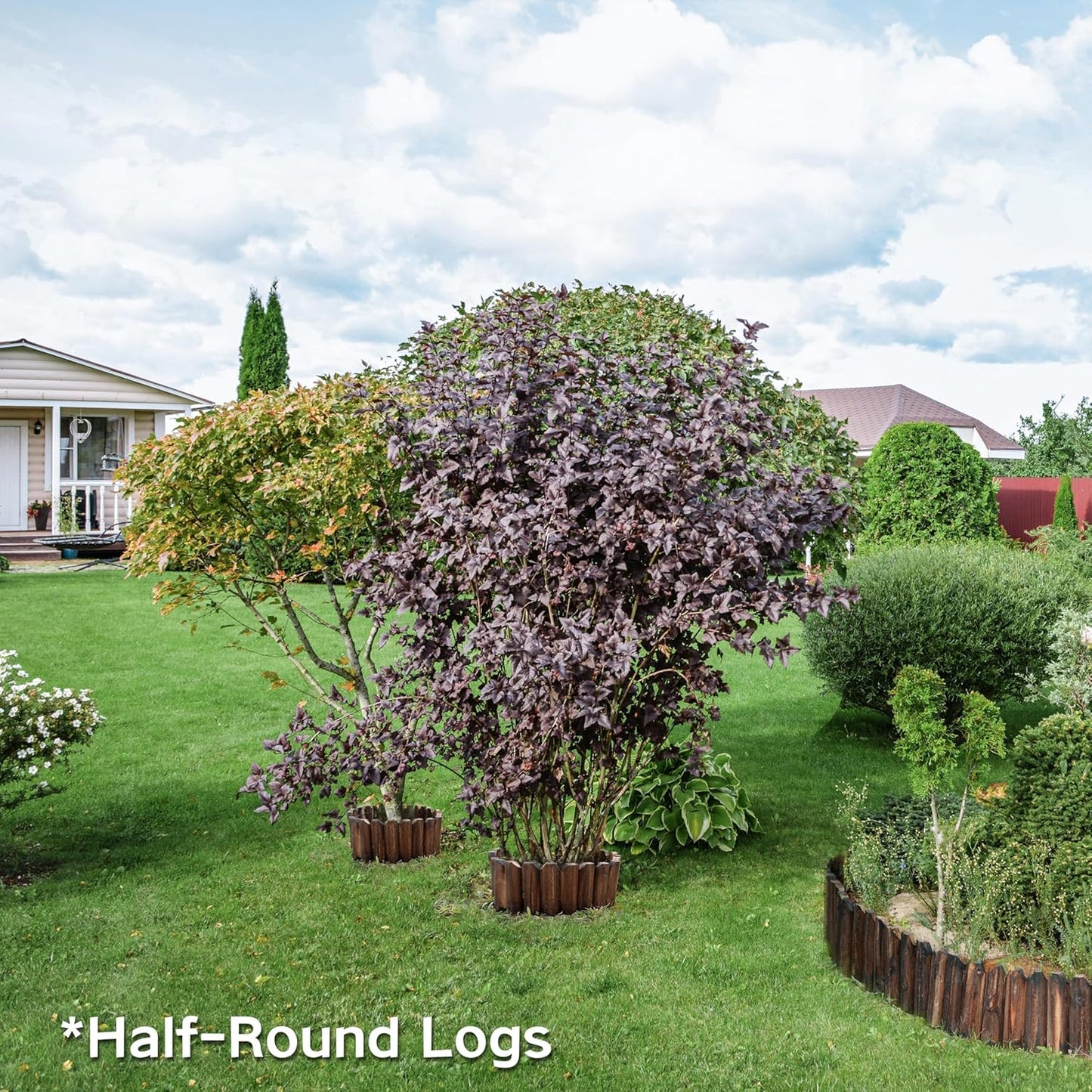 Wood Garden Edging, Wooden Fence Border Decorative Small Picket Panels for Flower Bed Barriers and Landscape Fencing (2 Pack)