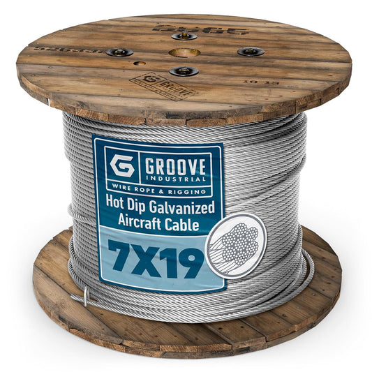 1/8’’ 7x19 Hot Dip Galvanized Aircraft Cable – Steel Wire Rope - 450 Feet