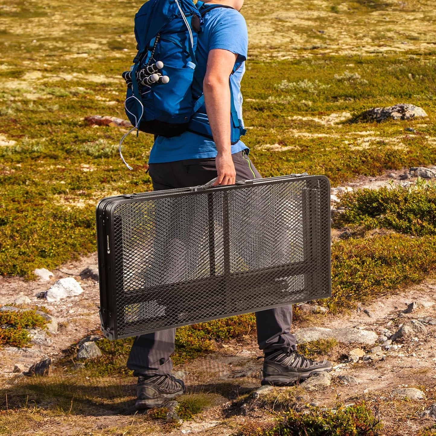 Square Folding Table, Easy for Storage, Compact and Portable Picnic Table for Grill, Outdoor Camping, Garden, Patio, Dining, BBQ, Party, Market and Card Table, 27.2 L×27.2W inches