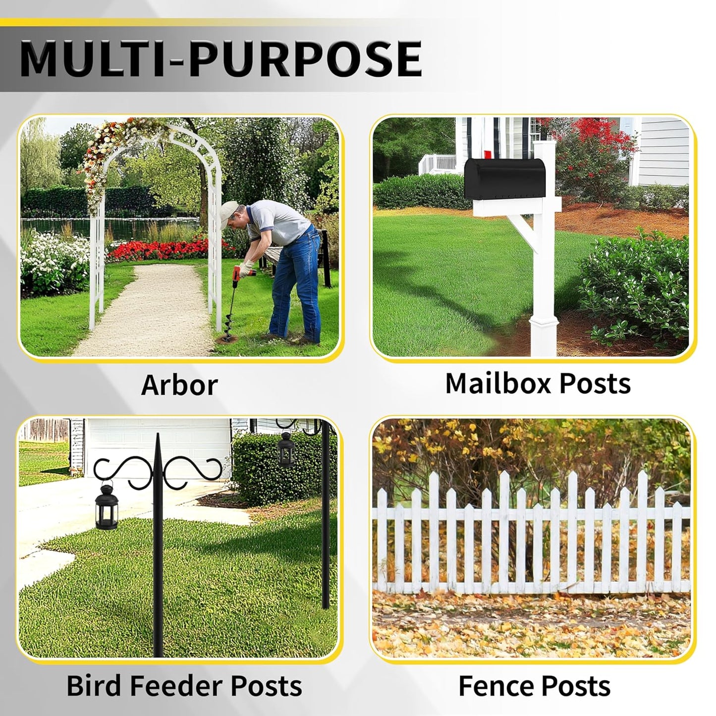 5pcs Auger Drill Bit for Planting - Plant Auger for Cordless Drill - Bulb Planter Tool for Bulbs Planting&Holes Digging - 3/8" Hex Drive Drill