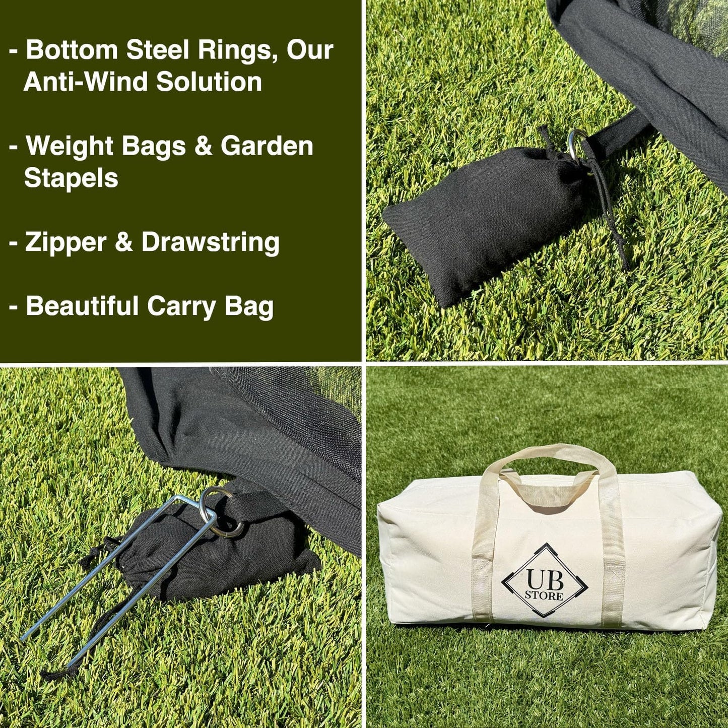 Mosquito Net for Patio 10 x 10 FT | Very Large Sizes & Fabric Designed for Outdoors | Insect House Screen Netting for Gazebo, Porch & Garden Terrace | Black Outside Canopy Bug Protection