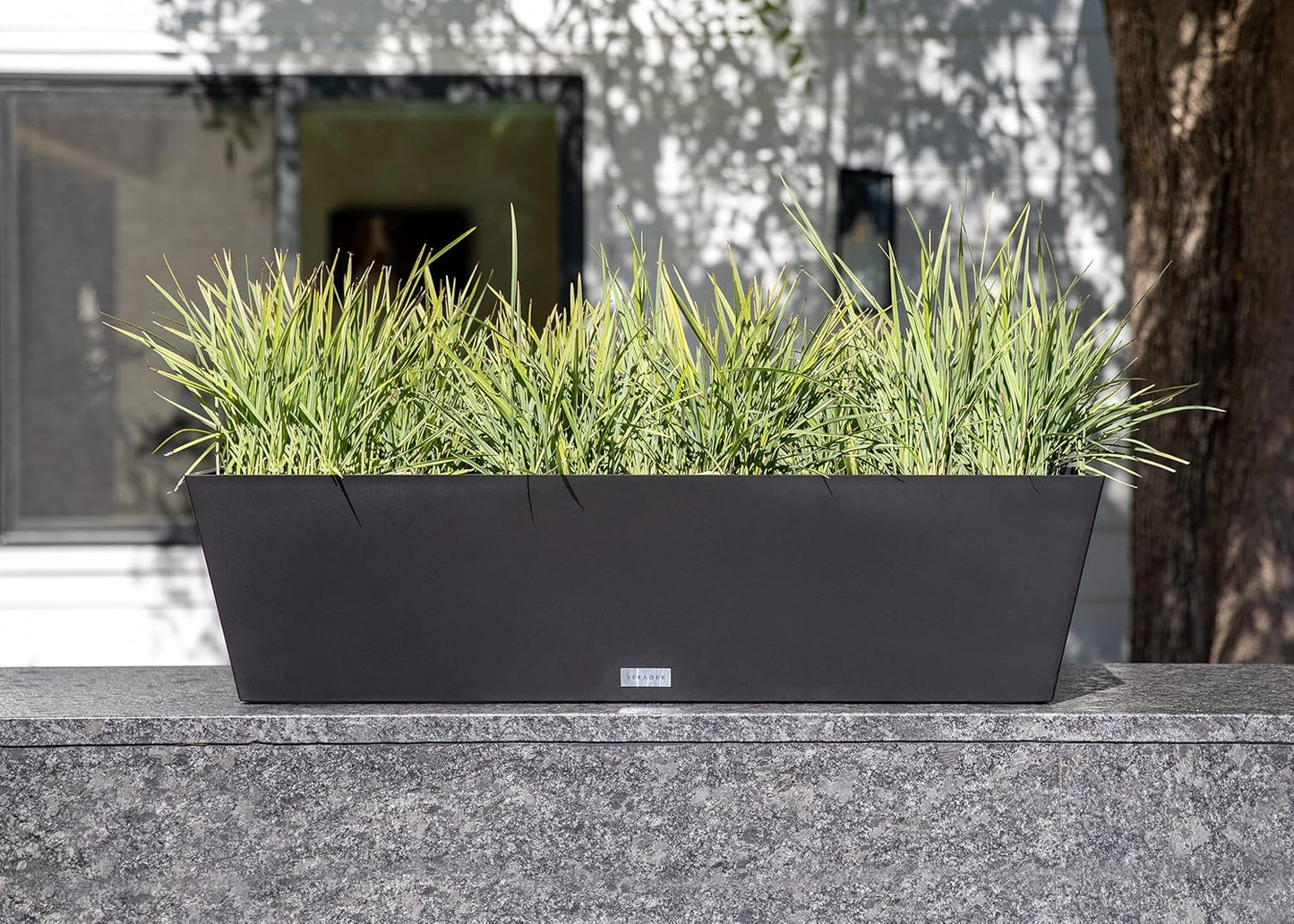 Veradek Pure Series Window Box Planter - Long Rectangular Planter for Indoor or Outdoor Windowsill/Balcony | Durable All-Weather Use with Drainage Holes | Modern Decor for Herbs, Small Plants, Flowers