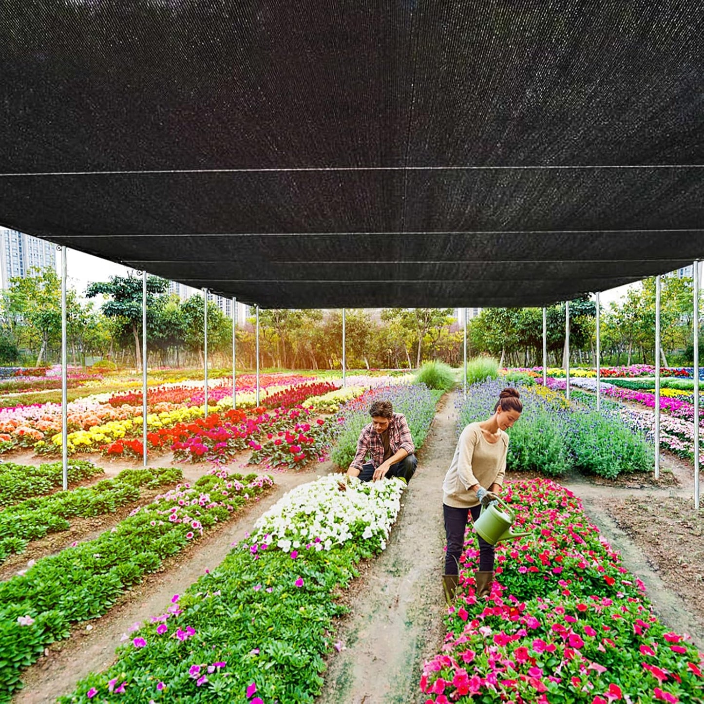 Shade Cloth for Plants Greenhouse, 80-90% Sunblock Shade Sails for Outdoor Garden Pergola Patio Lawn, Easier to Hang Sun Protection Neting Covers for Kennel Chicken Coop, 8x12 FT