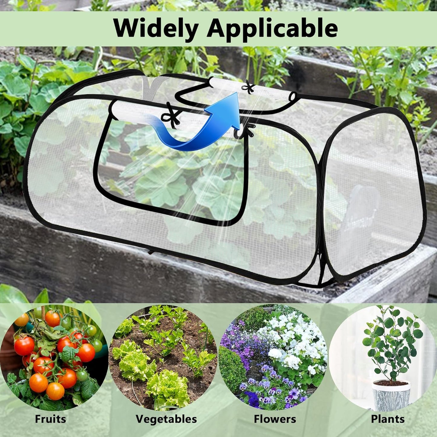 45"*22"*16"Garden Plant Covers with Two Air Hole and Breathable Mesh for Raised Beds, Accelerator Plants Cover, Mini Greenhouse Cover, Frost Cover for Plant Vegetable Seedling Protector 2PCS