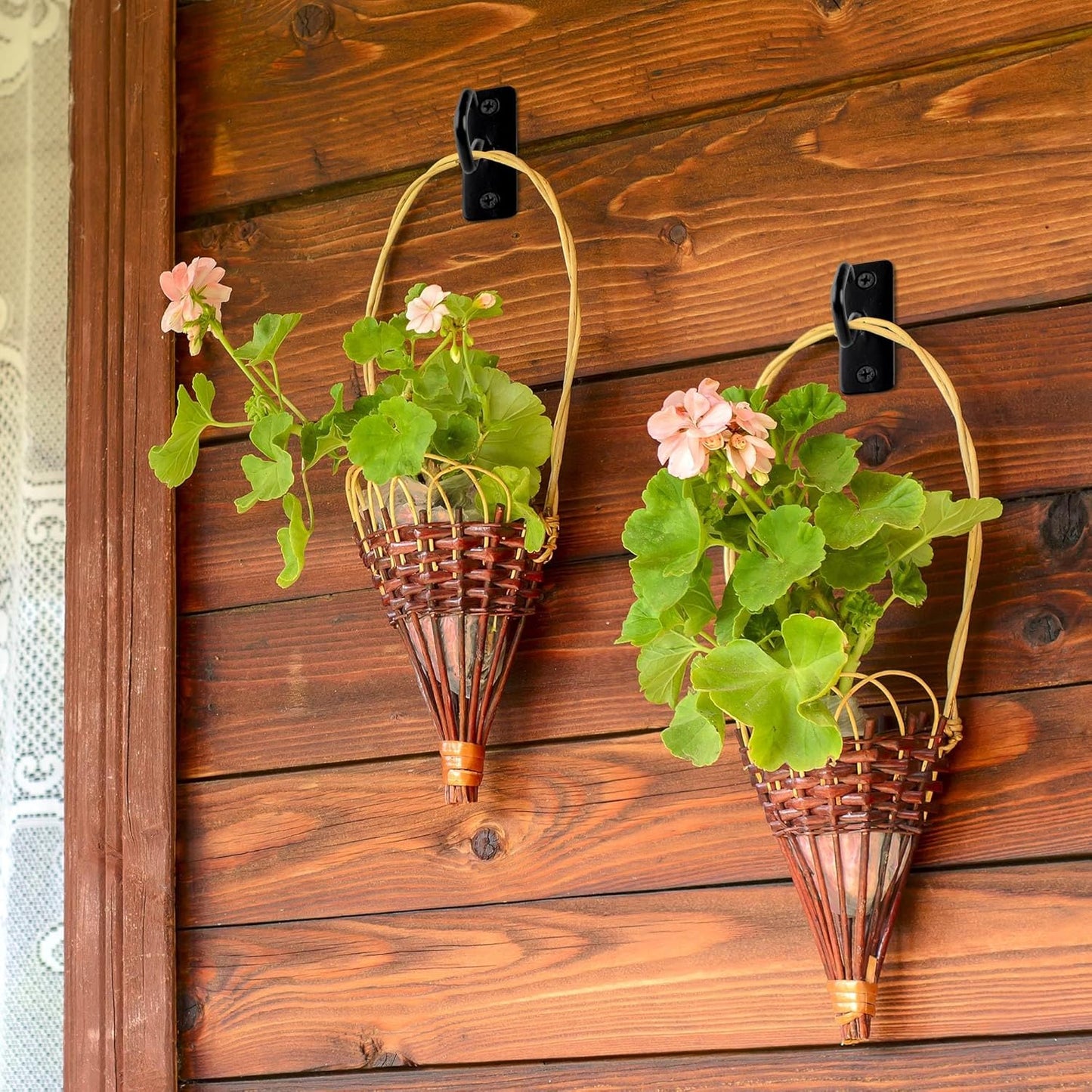 Ceiling Hooks for Hanging Plants: Iron Plant Bracket for Wall Mount - Metal Plant Hanger Indoor Hooks - 8 Pack