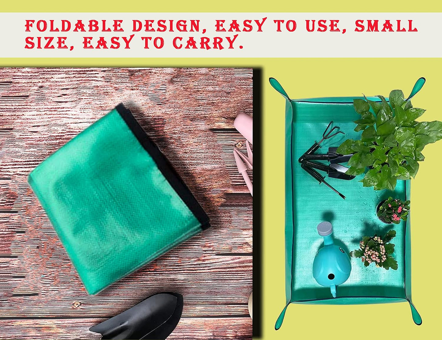 2 PCS Plant Repotting Mat for Indoor Plants, 43" X 29" Thickened Foldable Waterproof Plant Potting Tray and Mess Control, Portable Potting Mat Gardening Tray for House Plants Succulents, Extra Large