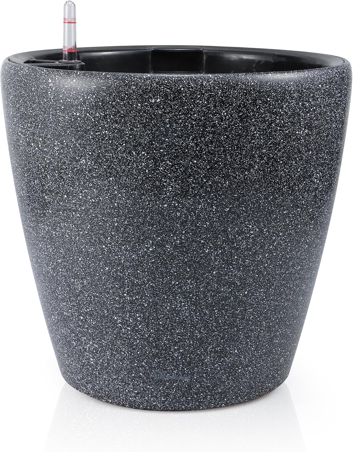 Dexceder 15x14 Self Watering Planter with Wheels Indoor Outdoor, Inner Pot Design, Thickened Large Floor Standing Flower Plant Pot with Water Level Indicator (Stone Matte)