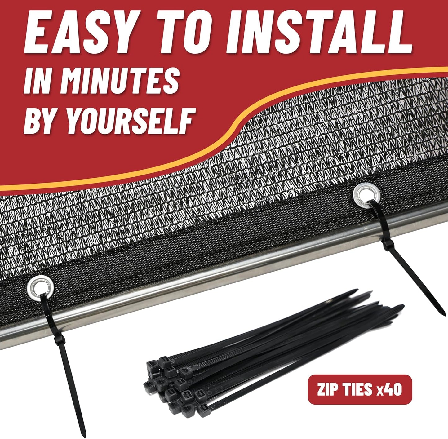 ShadeMart 50% Shade Cloth for Patio, Black 20FT x 24FT Shade Cover with Upgrade Grommets and Zip Ties, Mesh Sunblock for Plant, Vegetables, Chicken, Dog, Greenhouse, Pergola (We Make Custom Size)