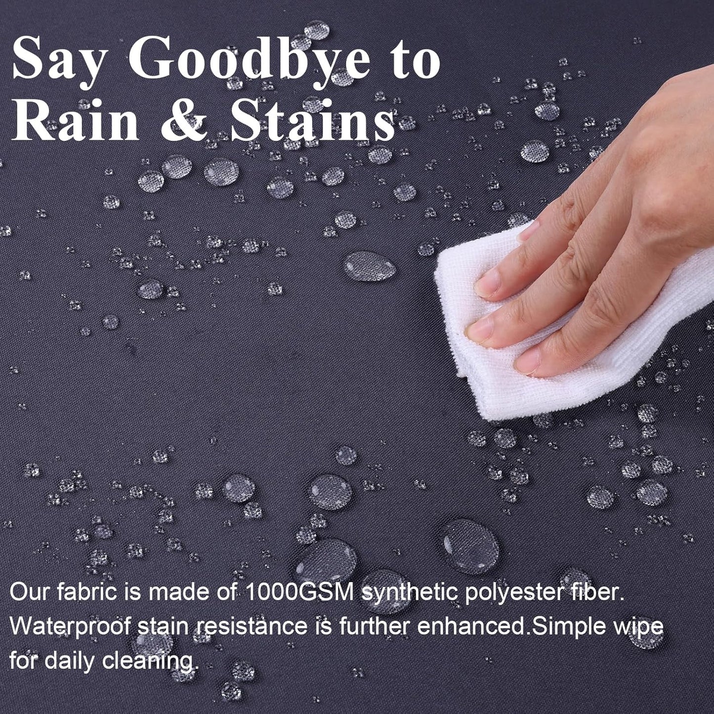 Outdoor Chair Cushions Set of 2 for Patio Furniture 22x22x4 Inch Waterproof Patio Chair Cushion 3 Year Color Fastness Square Elastic Foam Garden Sofa Couch Pads with Ties and Handle,Grey