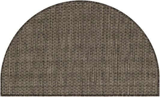 Unique Loom Collection Casual Transitional Solid Heathered Indoor/Outdoor Flatweave Area Rug (2' 2" x 3' 7" Hearth, Black/Ivory)