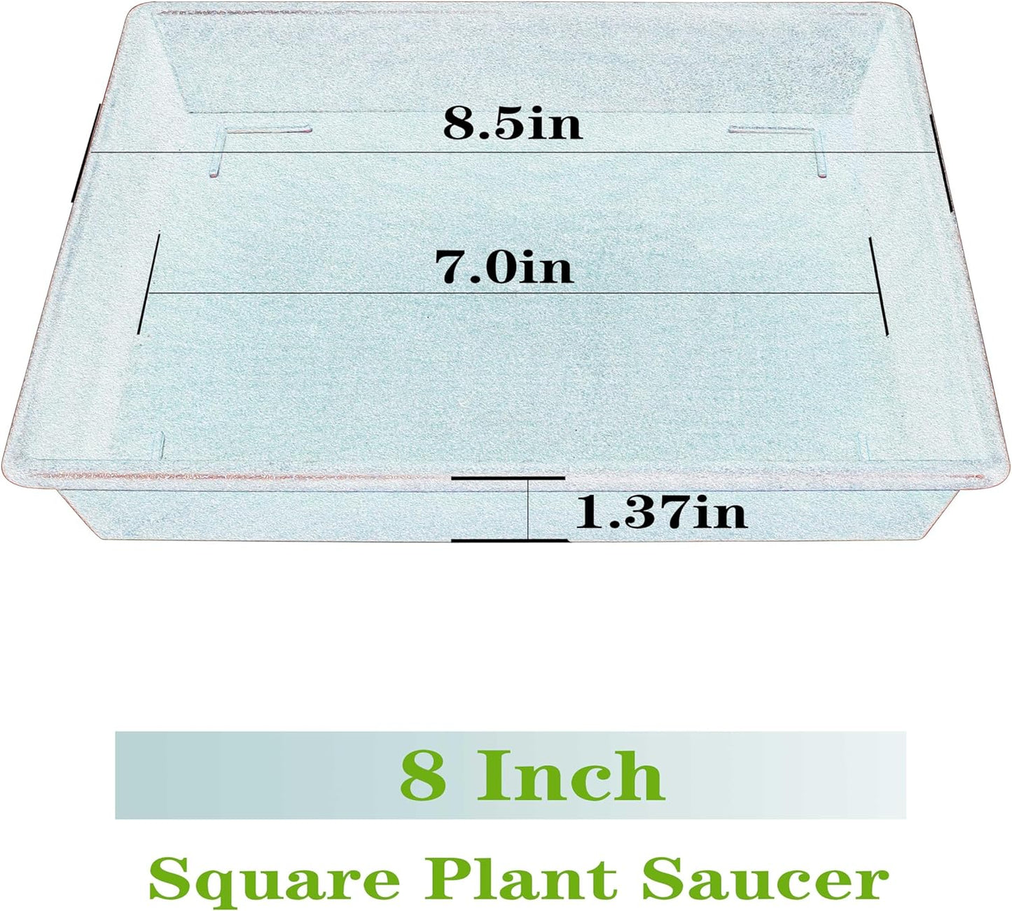 Square Plant Saucer 5 Pack 8 10 12 14 16 18 20 Inch, Plant Trays for Pots Heavy Duty Plastic Plant Saucers for Indoors Outdoors, Flower Pot No Holes Plant Drip Trays