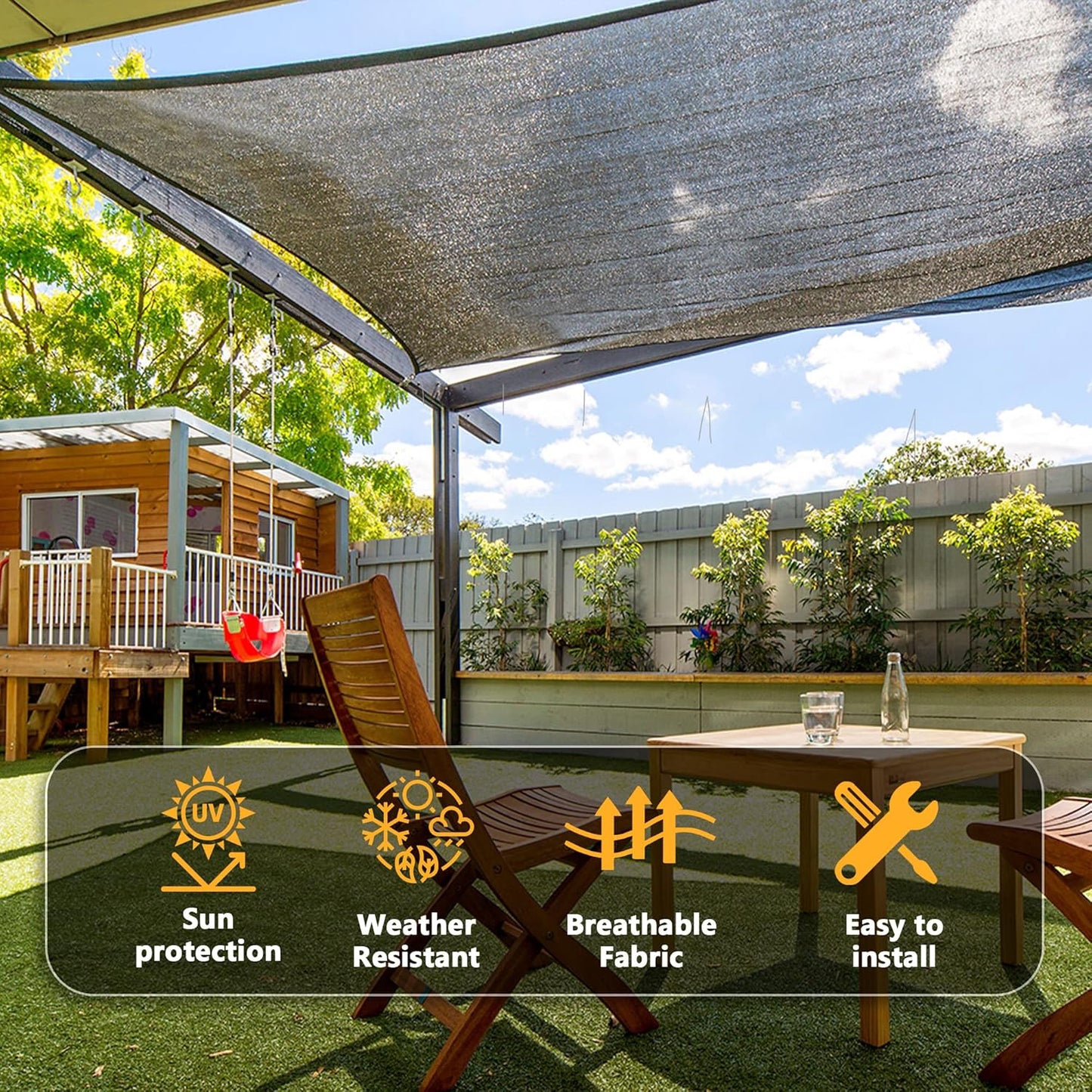 VICLLAX 50% Shade Cloth, 11x20FT Durable Black Mesh Trap with Every 3 FT Grommet, Sun Shade Fabric Netting for for Plants Cover, Greenhouse, Chicken Coop, Barn Kennel, Garden Patio