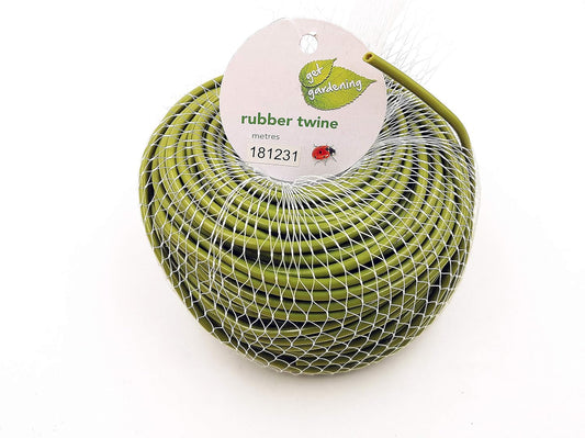 TIPU Soft Rubber Garden Rope Twine, Soft Hollow Stretchy Plant Support and Garden Twine, Green, 262 FT