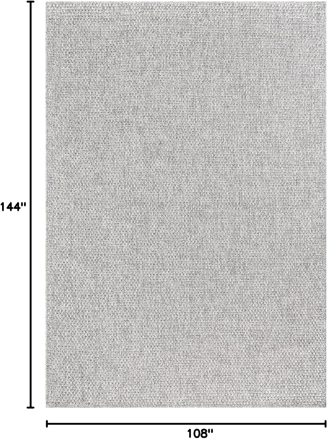 CAMILSON Easy Jute Rug 9x12, Indoor Outdoor Gray Color Farmhouse Area Rugs for Living Room Patio and Kitchen Rug, Solid Boho Woven Design, Easy-Cleaning, Washable Outside Carpet Alfombras (9 x 12)
